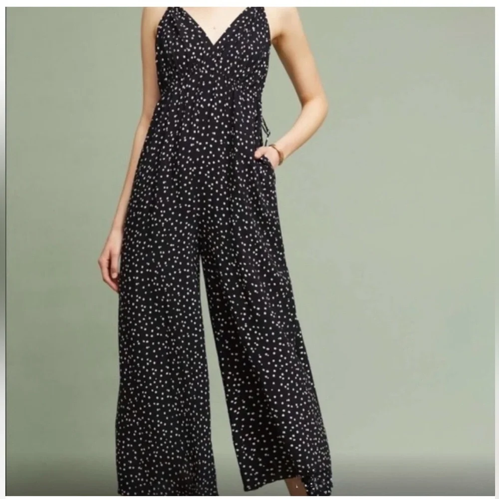 Anthropologie Finley Wide-Leg Jumpsuit PolkaDot 6 - Picture 7 of 10